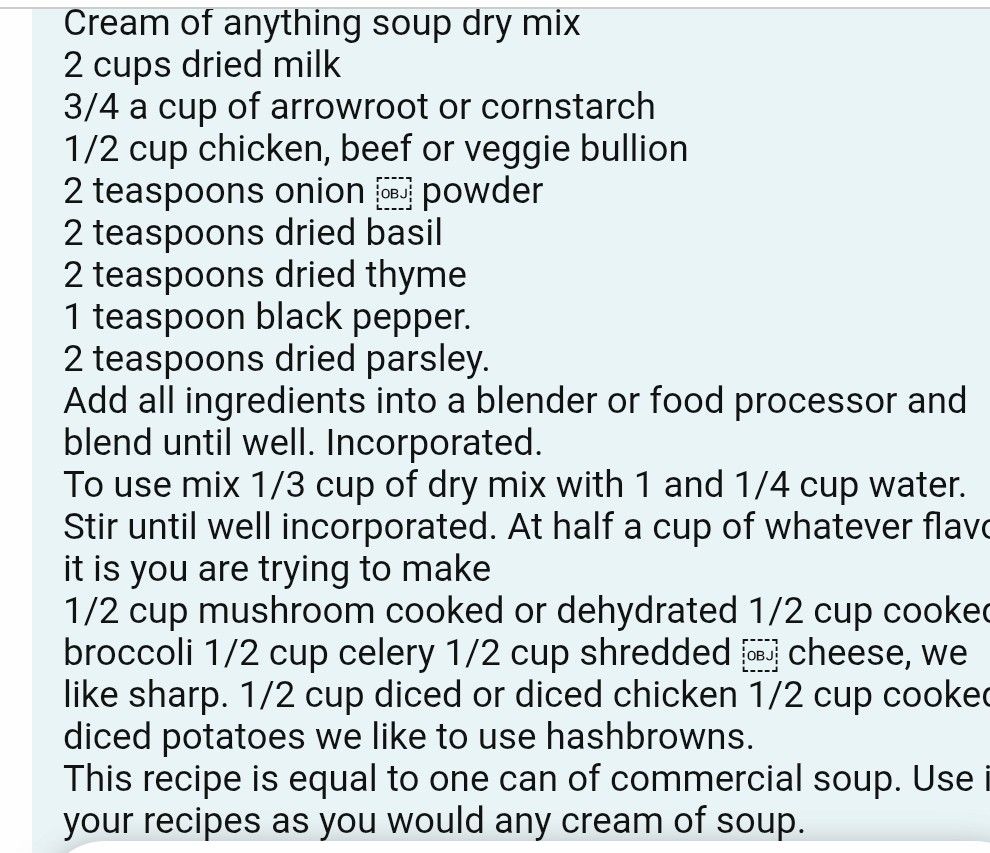 Cream of Soup&nbsp;Mix